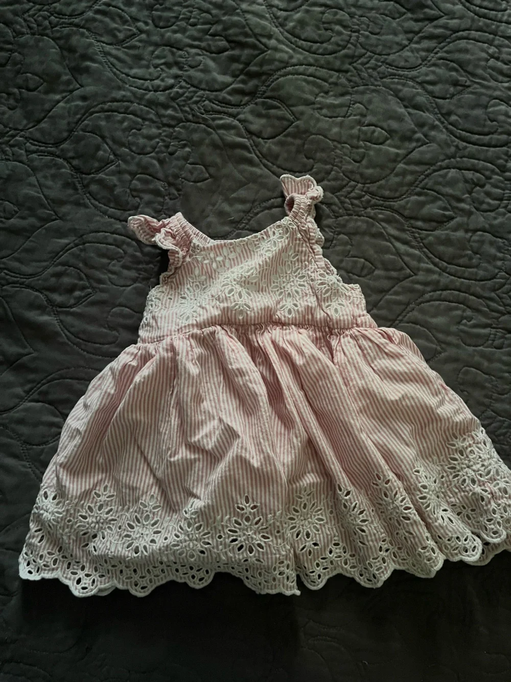 GAP Pink Striped Eyelet Dress for Girls